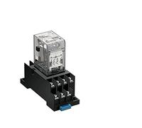 Relé Mini intermedio frontal con Base de enchufe Pequeño contactor electromagnético AC DC 12V 24V 110V 220V 8/11 / 14 pines(Dc,8pins 110v)
