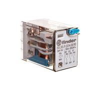 Relé miniatura 3P 10A botón 24V DC 55.33.9.024.0010
