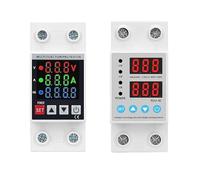 Relé protector de corriente de voltaje ajustable con pantalla dual en riel DIN for protección contra sobretensión y subtensión de 40 A, 63 A, 80 A y 100 A a 220 V y 230 V(V A Kwh,80A)