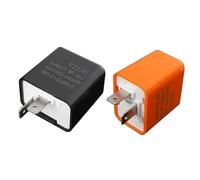 Relé Relé De Intermitencia LED De 2 Pines Para Motocicleta, Indicador Intermitente De Frecuencia Ajustable, Accesorios Para Motocicleta(2pcs-O and B)