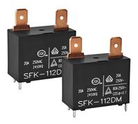 Relé SFK-112DM (paquete de 2) - 12 V CC, 20 A, 250 VCA, 4 pines, relé de calentador de agua para aire acondicionado, reemplaza 891WP-1A-C, GT-1A-12D, CMP6-S-DC12V, HF102F, G4A-1A-E