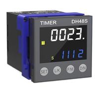 Relé temporizador de ciclo Digital Dh48s-1z/2z/2zh Ac220v Ac/Dc24v Dc12v relé de retardo de precisión programable 0,01 s-99990h con Base(DH48S-2Z 24V ACDC)