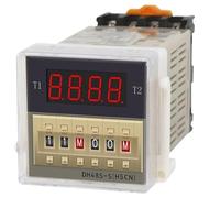 Relé temporizador de ciclo digital DH48S-S con base 0,1 S-99H AC 110V/220V/380V DC 12V/24V temporizador de retardo programable for ciclos de repetición(DH48S-S AC220V)