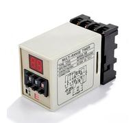 Relé Temporizador Digital, AH3-DM Relé Retardo de Tiempo de Modo Dual 0.01S-99H con Indicador LED, CA/CC 12-380 V, 5 A Capacidad de Conmutación, para Control Remoto Mecatrónica de Control Automático