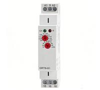 Relé temporizador GRT8-B1 230V, retardo desconexión/conexión, 1 función, para calefacciones, bombas, ventiladores, automatización industrial.