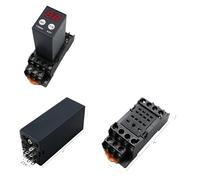 Relé temporizador H3Y-2/H3Y-4 con pantalla digital pequeña, retardador de ciclo de 12 V, 24 V y 220 V, con base PYF08A/14A(AC220V,H3Y-4)