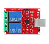 Relé USB de 2 canales de 5 V, módulo de relé de 5 V, controlador de módulo de relé para controlador inteligente de PC y modo de conexión de terminal de control NC, COM, NO