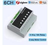 Relé Zigbee Inteligente Tuya 6/16CH para Riel DIN - Domótica App Alexa Google