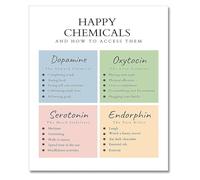 Release Happy Chemicals Canvas Wall Art Happiness Chemicals Therapy Office Decor Wellbeing Poster Anxiety Relief(Unframed,12x18inch(30x45cm))