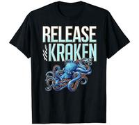 Release The Kraken Great Octopus Monster Unisex 100% Cotton Short-Sleeve T-Shirts Black S