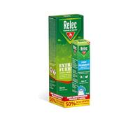 Relec Extra Fuerte Spray Antimosquitos 75 ml + Roll-on Post Picaduras 15 ml | 50% DEET, hasta 9 horas protección, mosquito tigre y garrapatas, zonas tropicales, incluye roll-on alivio picaduras