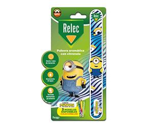 Relec Pulsera aromática con cintronela Minions con juguete extraible para actividades al aire libre, ofrece hasta 1 mes de duración