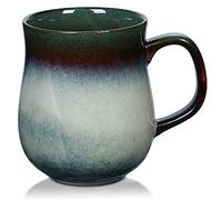 RELEDESA 800ml Tazas de café de Cerámica Extra Grande, Taza de té Jumbo esmaltada hecha a mano para oficina y hogar, Seguro para su uso en Lavavajillas Frigoríficos y Microondas (Ink Green)