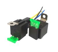 Relés Para Coches - Tester De Base Con Fusible 12v/24v - Relés De 4 Pines 30 Amperios Para Modificación De Arnés De Cableado Ignífugos Y Estables,Para Camión Autocaravana Faro Compresor Bocina Eléctri