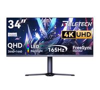 Reletech Monitor G34WQ de 34 Pulgadas, Ultra panorámico Curvo para Juegos, relación de Aspecto 21:9, WQHD (3440x1440), 165 Hz, 1500R, Compatible con 1 Salida de Audio, 2 HDMI y 2 DP (Negro).