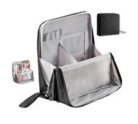 Relevanton Standing Makeup Bag, 2025 New Doresty Makeup Bag, Multi-Purpose Large Capacity Oxford Cloth Standing, Waterproof Makeup Organizer with Compartments,Large Capacity Stationery Organizer (A)
