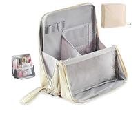 Relevanton Standing Makeup Bag, 2025 New Doresty Makeup Bag, Multi-Purpose Large Capacity Oxford Cloth Standing, Waterproof Makeup Organizer with Compartments,Large Capacity Stationery Organizer (B)