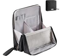 Relevanton Standing Makeup Bag Portable, Large Capacity, Doresty Makeup Bag, Portable Travel Waterproof Organizer Waterproof with Compartments (Black)