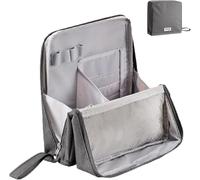Relevanton Standing Makeup Bag Portable, Large Capacity, Doresty Makeup Bag, Portable Travel Waterproof Organizer Waterproof with Compartments (Gray)