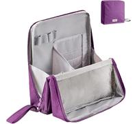 Relevanton Standing Makeup Bag Portable, Large Capacity, Doresty Makeup Bag, Portable Travel Waterproof Organizer Waterproof with Compartments (Purple)
