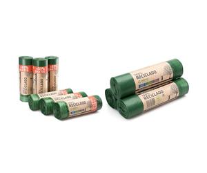 Relevo 100% Reciclado Bolsas de Basura, extra resistentes 30 L, 120 bolsas & 100% Reciclado Bolsas de Basura, extra resistentes 50 L, 3 Paq x 10 bolsas