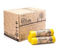 Relevo Bolsas de Basura Amarillas con Autocierre - 30L (Ancho 55 cm x Alto 60 cm), 360 Bolsas (24 Rollos × 15 Bolsas) | Bolsas de Basura Extra Fuertes | 100% LDPE Reciclado | Certificado Blue Angel