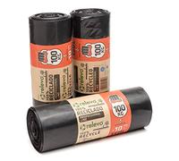 Relevo Bolsas de Basura Negras Profesionales - 150L (Ancho 80 cm × Alto 110 cm), 30 Bolsas (3 Rollos × 10 Bolsas) | Extra Fuertes y Antigoteo | 75 µm (Micras) | 100% LDPE Reciclado