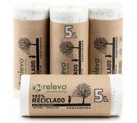 Relevo Bolsas de Basura Pequeñas Blancas con Autocierre - 5L (Ancho 35 cm x Alto 36 cm), 80 Bolsas (4 Rollos × 20 Bolsas) | Perfumadas y Extra Fuertes | 100% LDPE Reciclado | Certificado Blue Angel