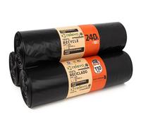 Relevo Bolsas Negras Profesionales para Contenedor - 240L (Ancho 120 cm × Alto 140 cm), 30 Bolsas (3 Rollos × 10 Bolsas) | Extra Fuertes y Antigoteo | 55 µm (Micras) | 100% LDPE Reciclado