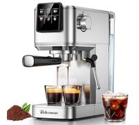 RELEXNOW Máquina de espresso, 20 bares de café expreso de preparación fría con varita de vapor espumador de leche, máquina de café espresso de acero inoxidable con tanque de agua extraíble de 40 onzas