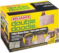 Reliance Double Doodie Toilet Waste Bags-No Gel (Black, Small) by Reliance Products