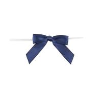 Reliant Ribbon 100 lazos de 2.5 pulgadas x 1.75 colas de lazo torcido, azul marino, 5/8 pulgadas