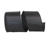 Reliant Ribbon 92575W-031-40F - Cinta satinada con borde con alambre, 2-1/2 pulgadas x 10 yardas, color negro