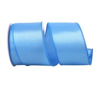 Reliant Ribbon 92575W-052-40F - Cinta satinada con borde con alambre, 2-1/2 pulgadas x 10 yardas, color azul claro