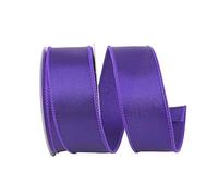 Reliant Ribbon 92575W-064-09F - Cinta satinada con borde con alambre, 1-1/2 pulgadas x 10 yardas, color morado
