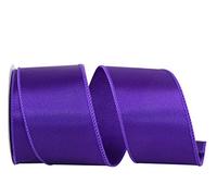 Reliant Ribbon 92575W-064-40F - Cinta satinada con borde con alambre, 2-1/2 pulgadas x 10 yardas, color morado