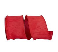 Reliant Ribbon 92975W-065-40F Dupioni Supreme - Cinta con borde de alambre, 2-1/2 pulgadas x 10 yardas, color rojo