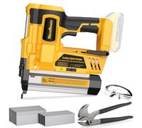 ReliaRoads Clavadora inalámbrica de 2 pulgadas, pistola de uñas 2 en 1 de 18 GA alimentada por batería compatible con batería DeWalt de 20 V máximo, grapadora eléctrica con extractor de clavos, bolsa
