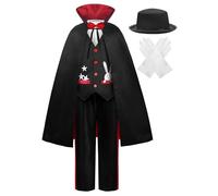 ReliBeauty Disfraz Mago Niño 3-12 años 6 piezas Capa y Pantalón con Accesorios de Magia Carnaval Halloween, 150