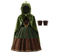 ReliBeauty Disfraz Robin Hood Niña Vestido de Arquero 3-12 años con Capa,120
