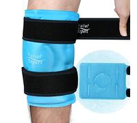 Relief Expert Bolsa de hielo para rodilla que envuelve toda la rodilla, bolsa de hielo grande para calmar las piernas, envolturas de hielo reutilizables con compresa fría para relajación muscular