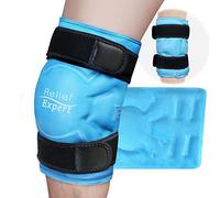 Relief Expert Paquete de hielo de rodilla XL alrededor de toda la rodilla después de la cirugía de reemplazo, paquete de hielo para lesiones de rodilla Gel reutilizable