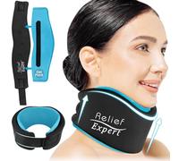 Relief Expert - Soporte para cuello para dolor y apoyo de cuello, cuello cervical suave con paquete de gel reutilizable para terapia caliente y frío, soporte ajustable para el cuello para dormir,