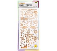 Relief - Pegatinas para todo el año II, pegatinas , 10 hojas, aprox. 10 x 24 cm, diseños surtidos, ideal para decorar tarjetas de felicitación, manualidades y scrapbooking