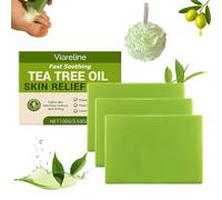 Relief Soap Bar, Tea Tree Oil Soap, Natural Foot & Body Soaps, for Healthy Skin, Odor Control & Daily Refreshing Cleanse for Face All Skin (3PCS)