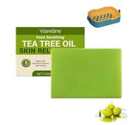 Relief Soap Bar, Tea Tree Oil Soap, Natural Foot & Body Soaps for Healthy Skin, Plant-Based Formula for Face & Body, Odor Control & Daily Refreshing Cleanse (1pc)