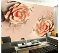 Relieve Tridimensional Minimalista Bello Rosas 3D Papel Pintado Pared Fácil Instalación Oficina Sala Estar Sofá Dormitorio TV Fondos Decoración-250cm×170cm