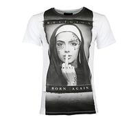 Religion Camiseta para hombre Born Again, Blanco, XL