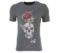 Religion Clothing Growing Skull - Camiseta para hombre, New Iron Grey, S