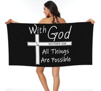 Religión Cristianismo Fe Jesús 1:16 Toalla De Playa, Portátil Manta Picnic Resistente Toallas De Baño para Viajes Natación Vacaciones 80X130Cm
